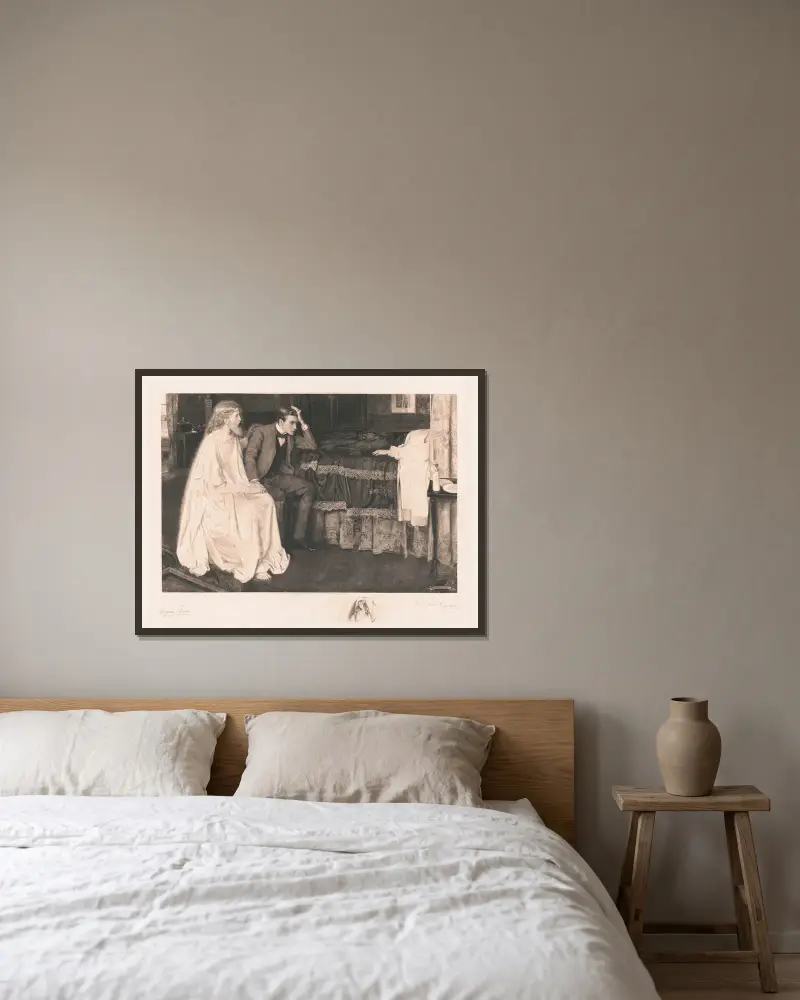 Der Tröster von Byam Shaw gerahmt an einer Wand