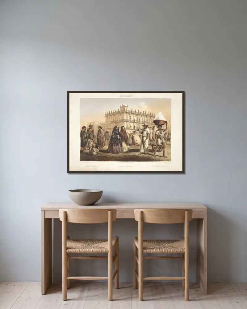 Meksykańskie stroje, 1869 – Nr. 5, C. Castro w ramie na ścianie