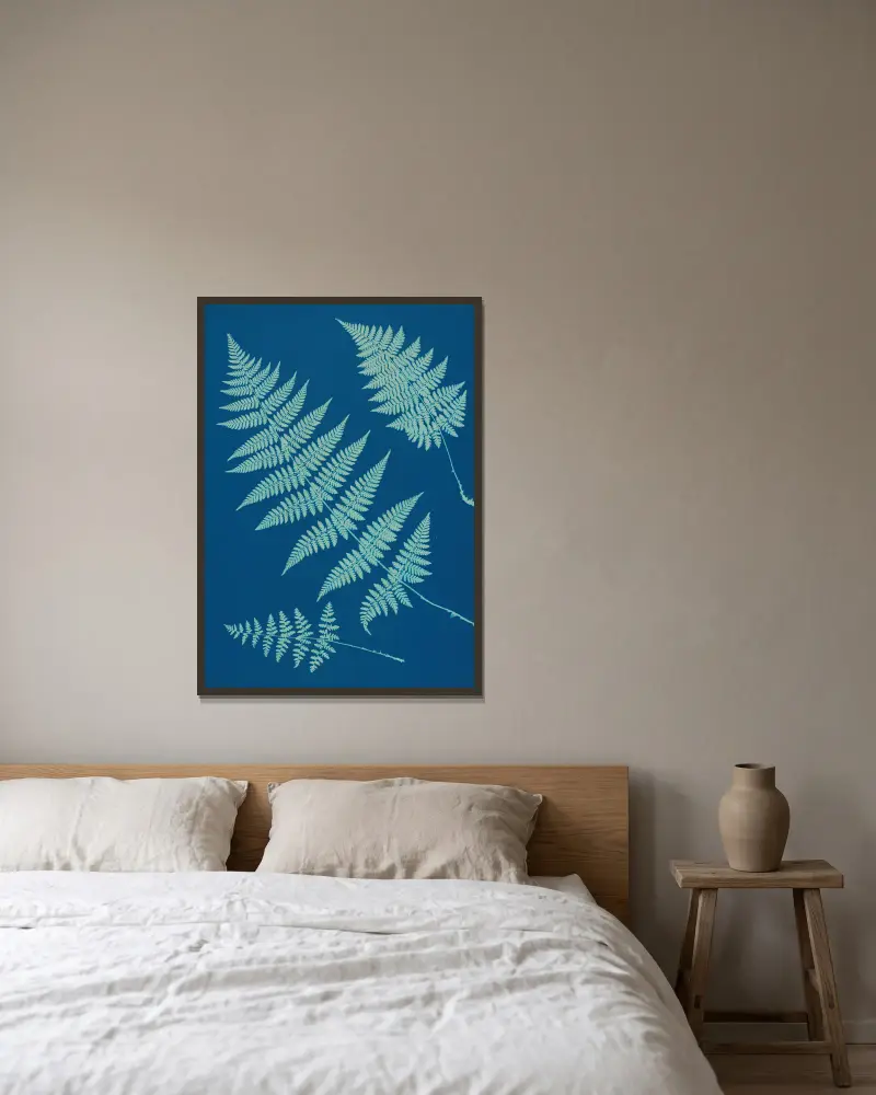 Ferns of Huntington, Long Island Pl.02 av Ella J. C. Hurd inramad på en vägg