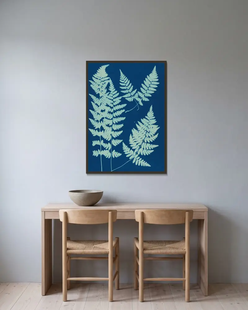 Ferns of Huntington, Long Island Pl.05 av Ella J. C. Hurd inramad på en vägg