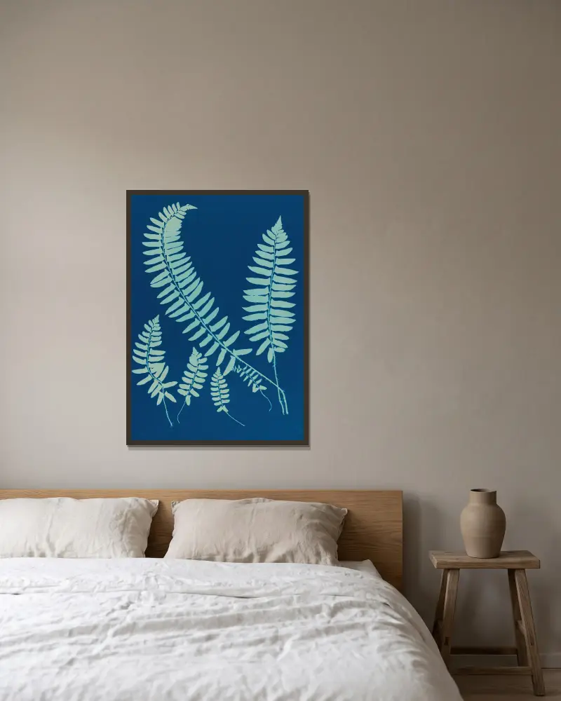 Ferns of Huntington, Long Island Pl.06 av Ella J. C. Hurd inramad på en vägg