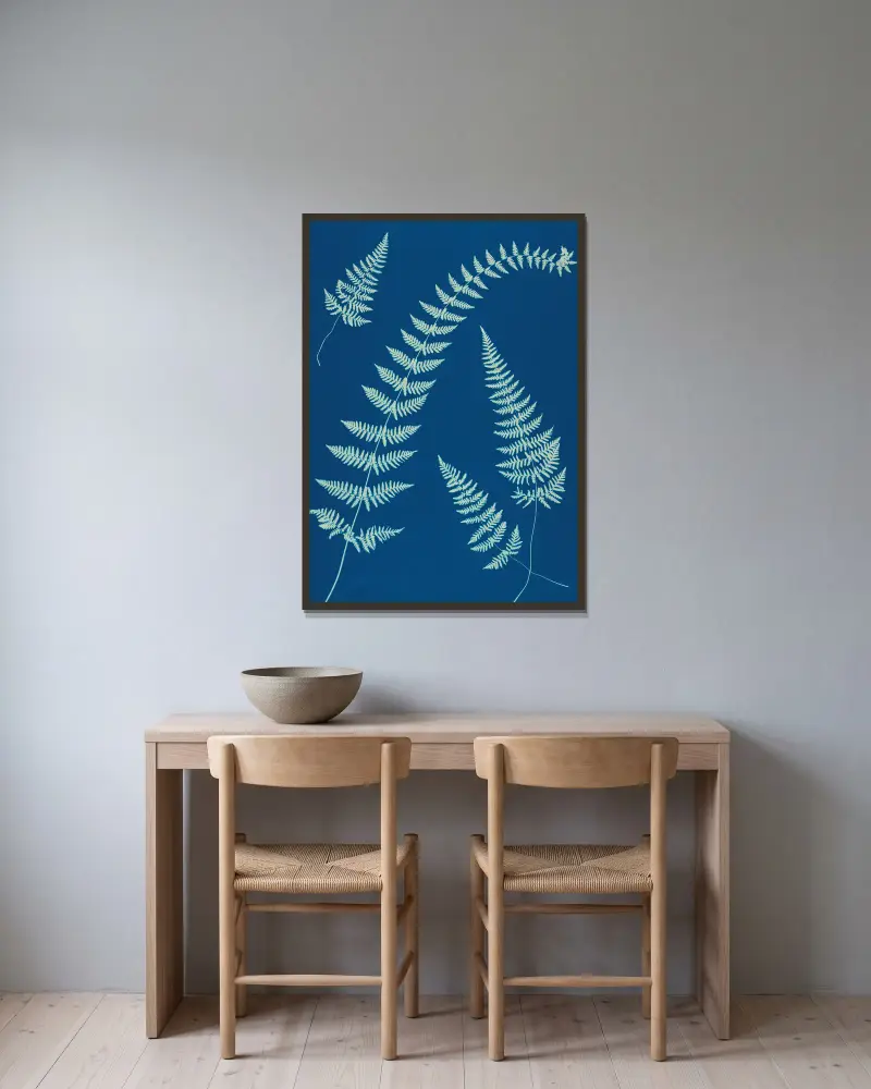 Ferns of Huntington, Long Island Pl.08 av Ella J. C. Hurd inramad på en vägg