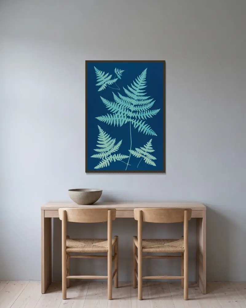 Ferns of Huntington, Long Island Pl.17 av Ella J. C. Hurd inramad på en vägg