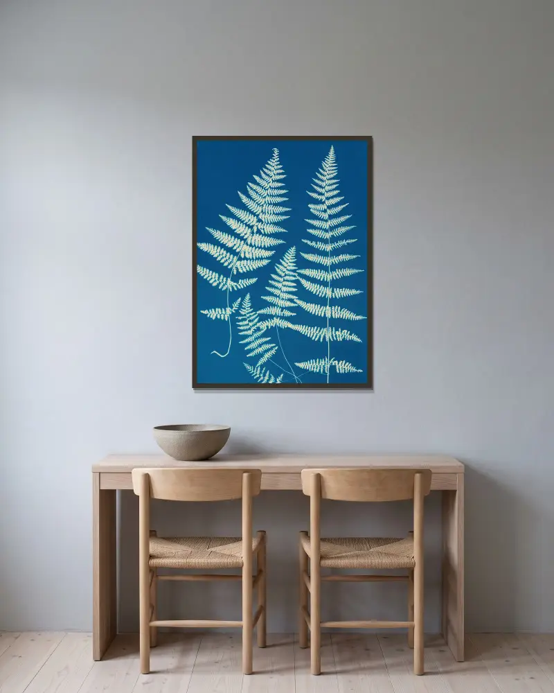 Ferns of Huntington, Long Island Pl.26 av Ella J. C. Hurd inramad på en vägg
