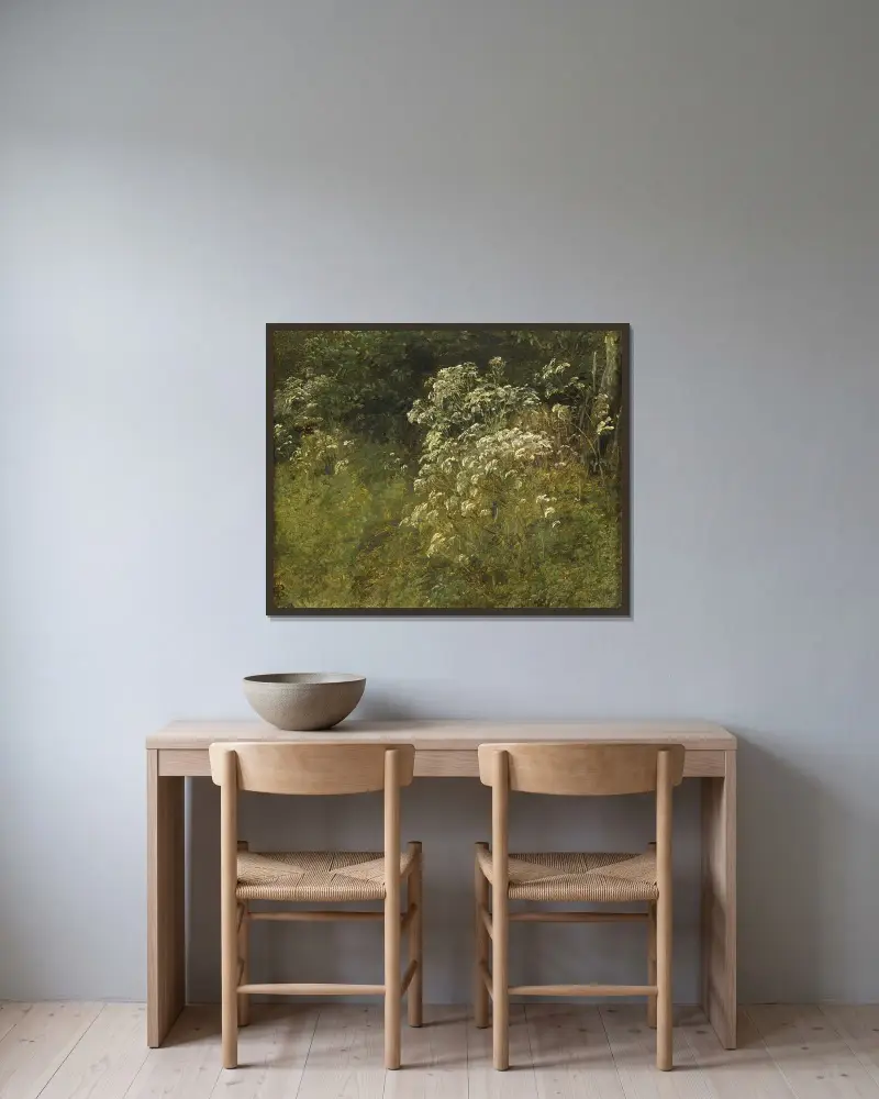 Kerblík. Studie, P. C. Skovgaard v rámu na stěně