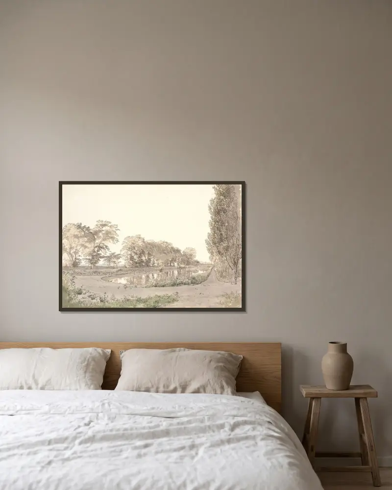 Der Teich bei Vognserup von P. C. Skovgaard gerahmt an einer Wand