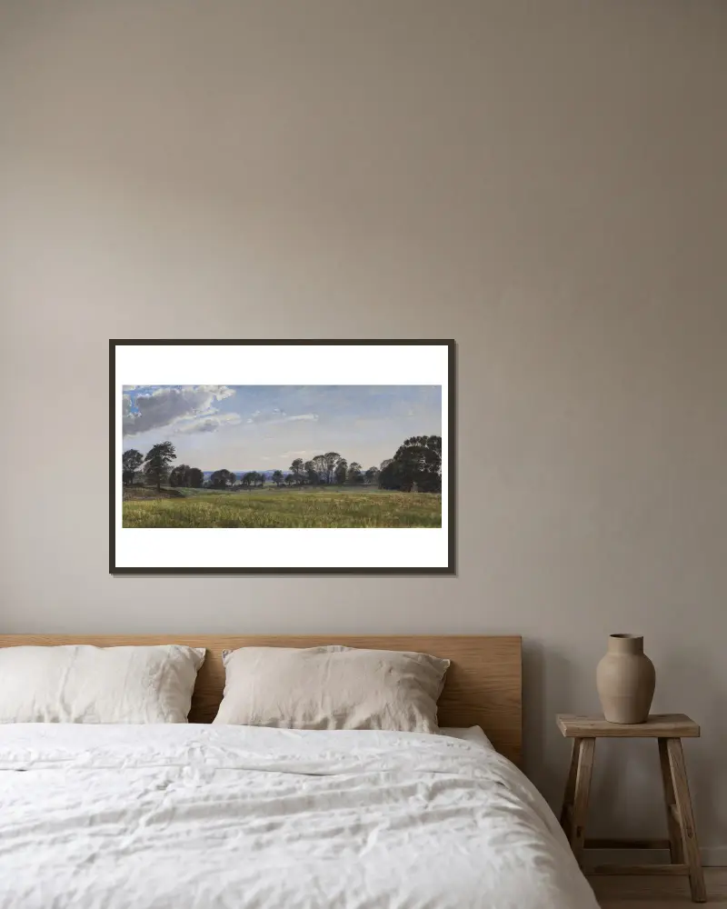 Die Wiesen bei Dortheaslyst von P. C. Skovgaard gerahmt an einer Wand