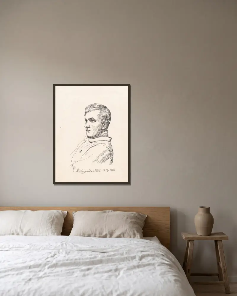 J. Th. Lundbye von P. C. Skovgaard gerahmt an einer Wand