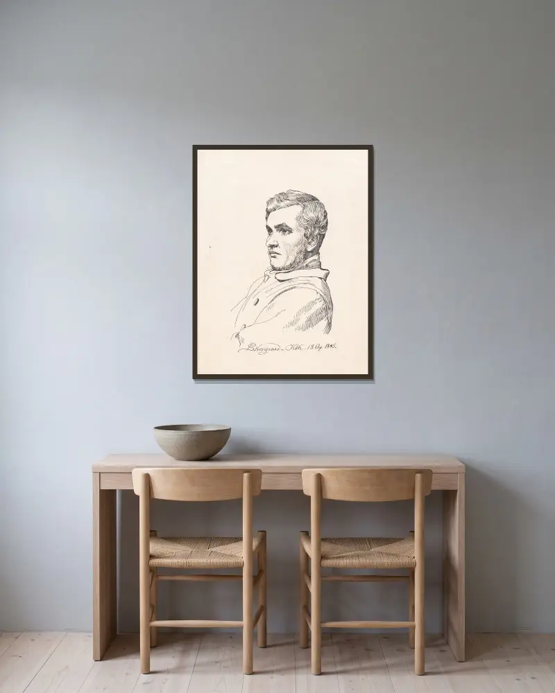 J. Th. Lundbye von P. C. Skovgaard gerahmt an einer Wand