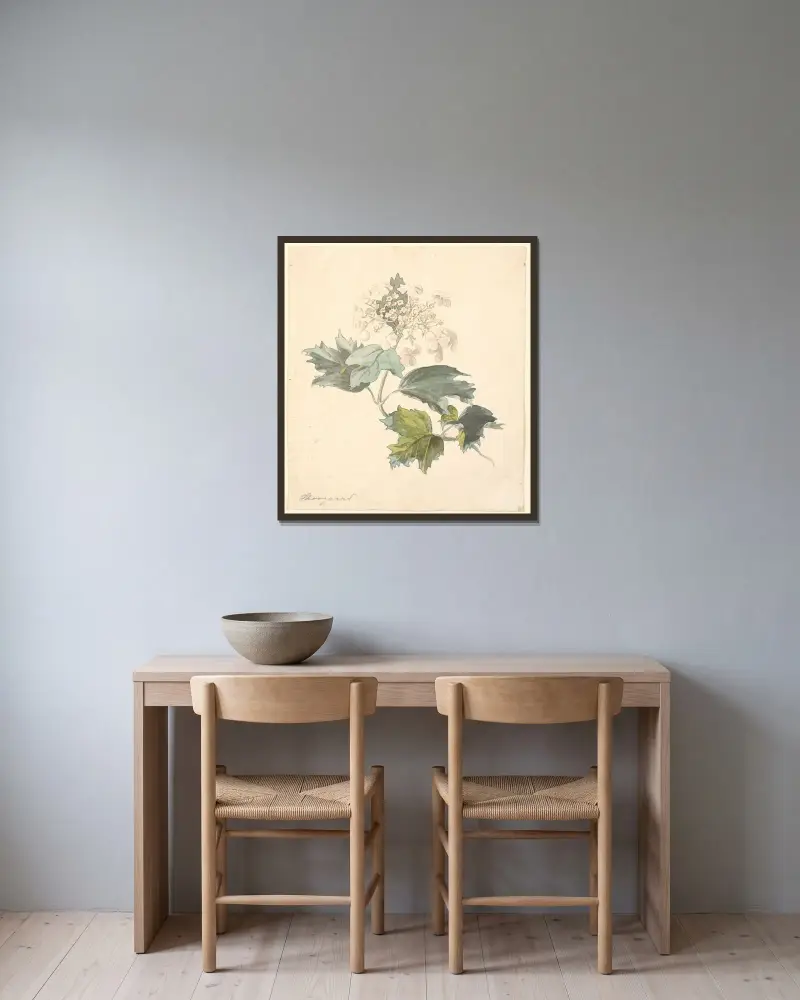 Krzew kalina (Viburnum), P. C. Skovgaard w ramie na ścianie