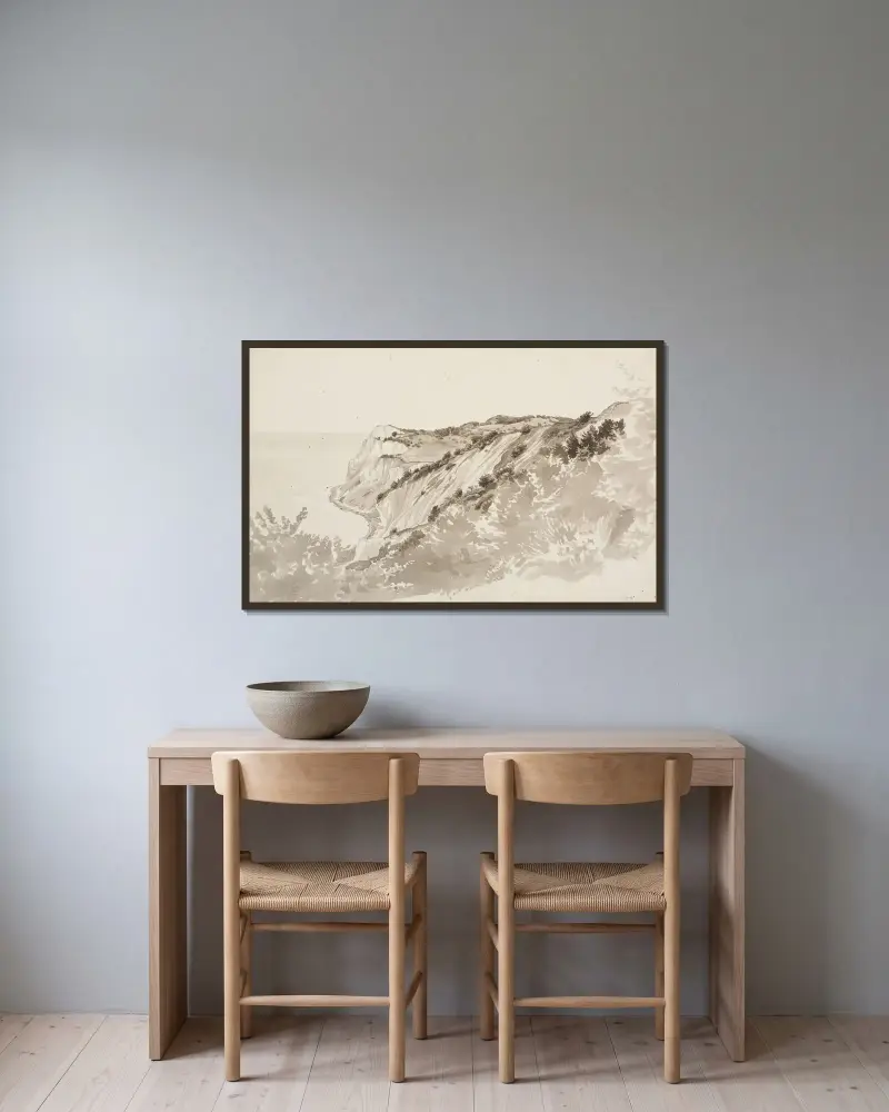 Møens Klint von P. C. Skovgaard gerahmt an einer Wand