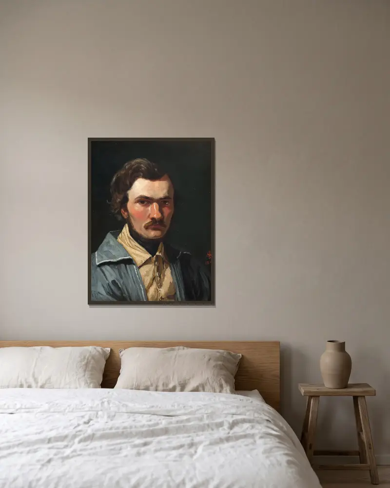 Malíř J. Th. Lundbye, P. C. Skovgaard v rámu na stěně
