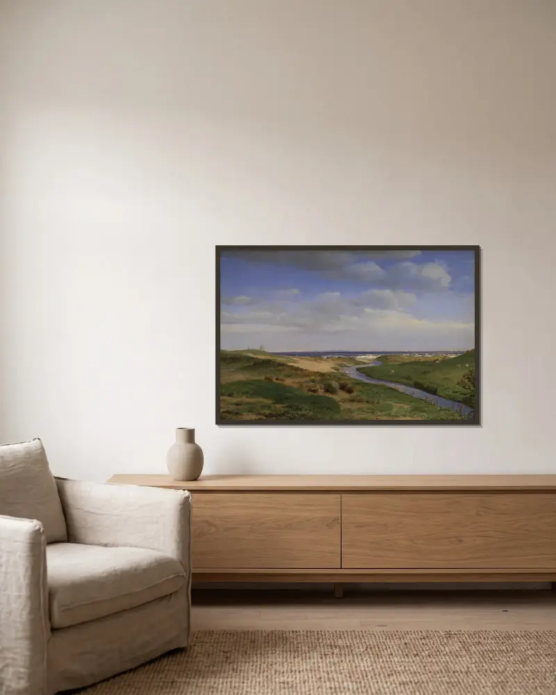View of the North Coast of Zealand at Dronningmølle av P. C. Skovgaard inramad på en vägg