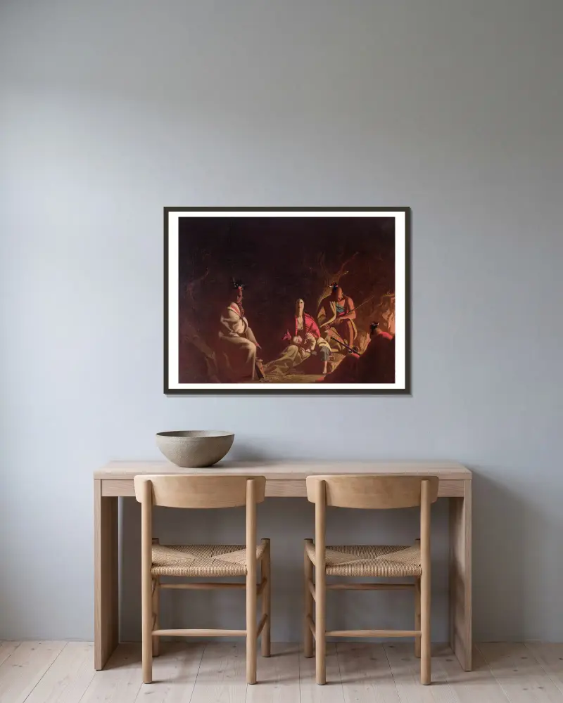 Zajat indiány, George Caleb Bingham v rámu na stěně