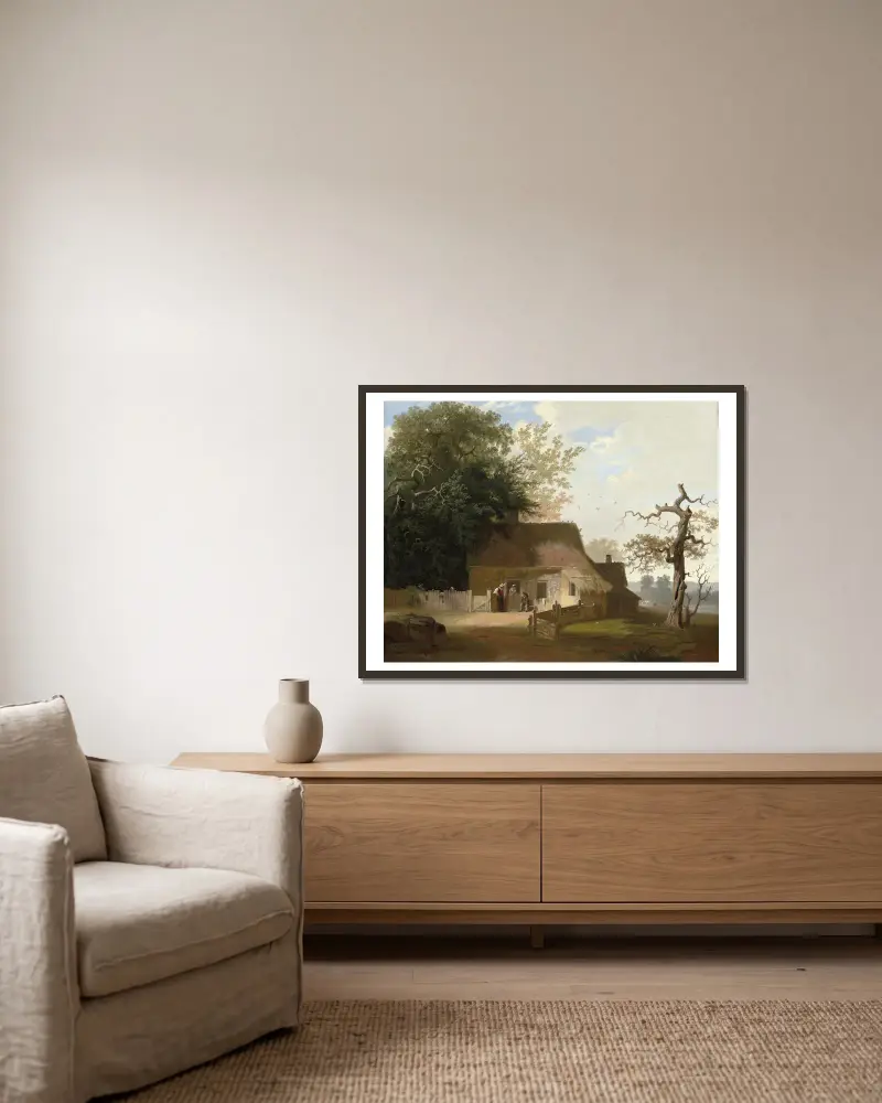 Venkovská scenérie, George Caleb Bingham v rámu na stěně