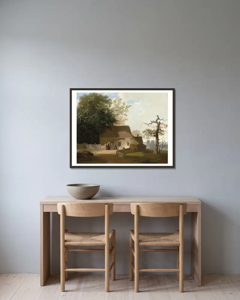 Venkovská scenérie, George Caleb Bingham v rámu na stěně