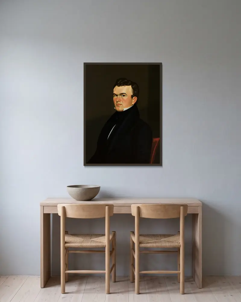 Autoportrét, George Caleb Bingham v rámu na stěně
