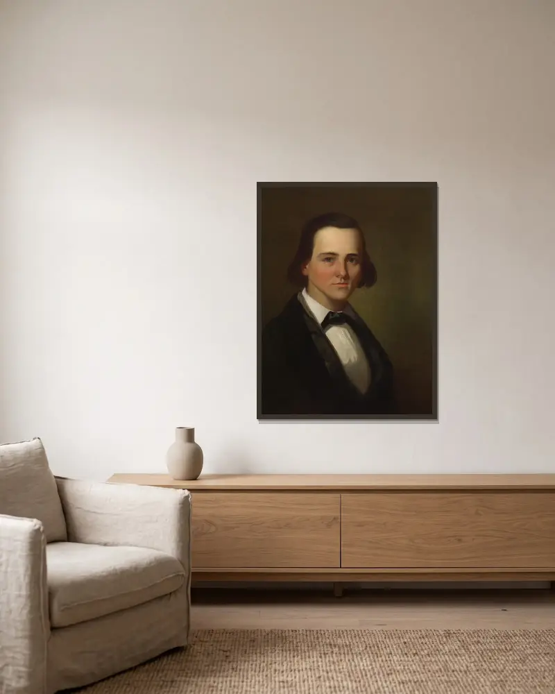 Der Student (Dr. Oscar Fitzland Potter) von George Caleb Bingham gerahmt an einer Wand