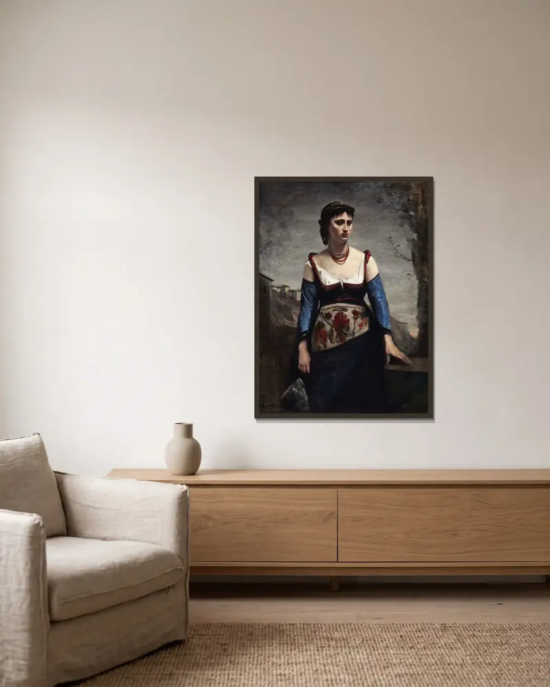 Agostina, Jean-Baptiste-Camille Corot v rámu na stěně