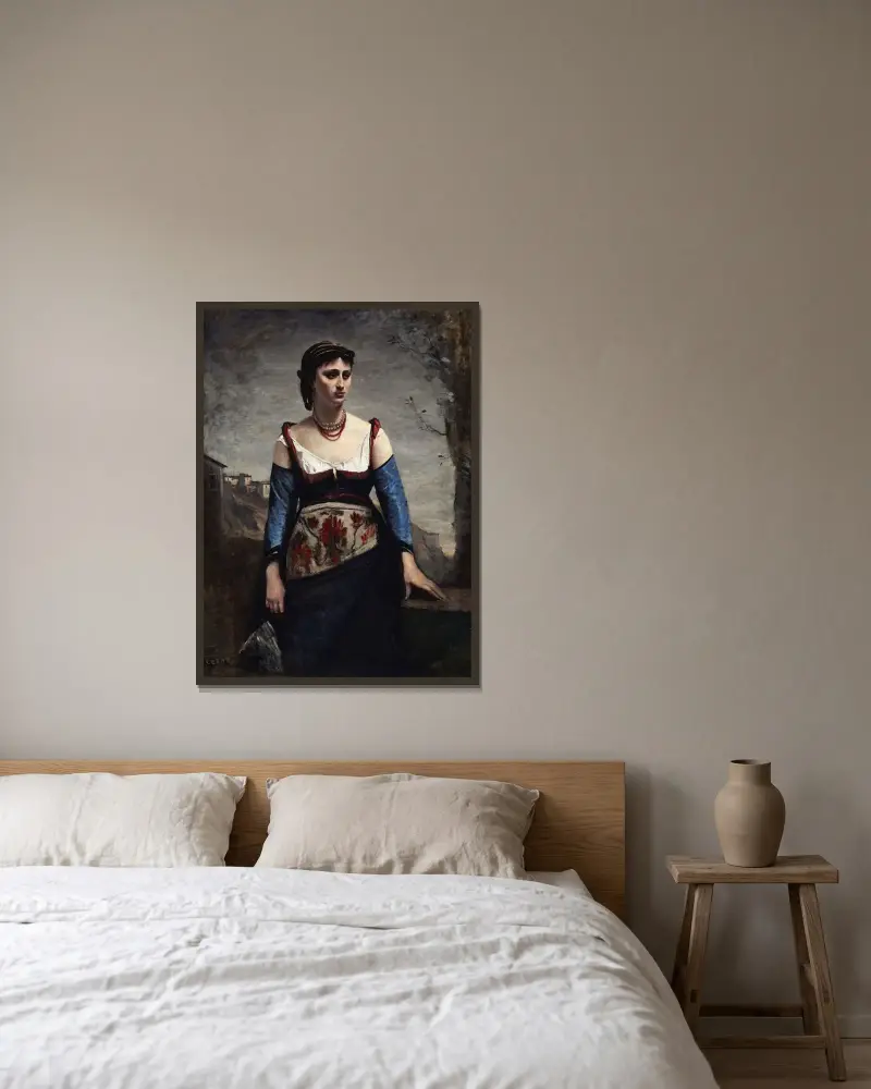 Agostina, Jean-Baptiste-Camille Corot v rámu na stěně