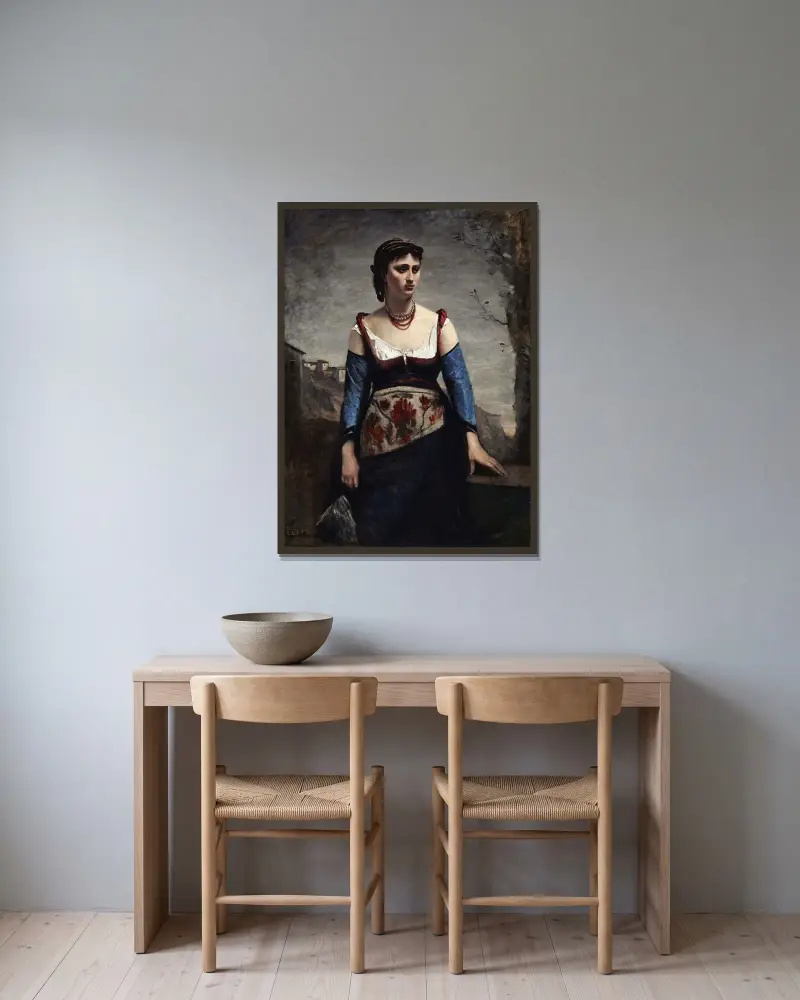 Agostina, Jean-Baptiste-Camille Corot v rámu na stěně