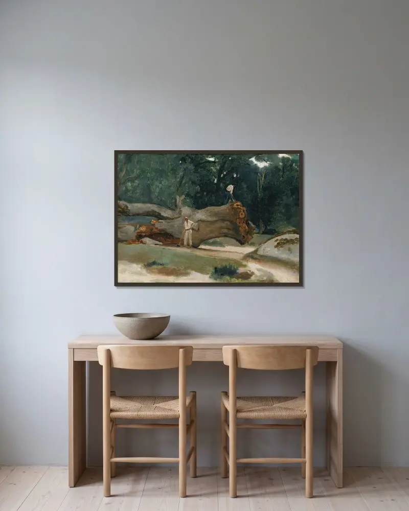 Holzfäller von Jean-Baptiste-Camille Corot gerahmt an einer Wand