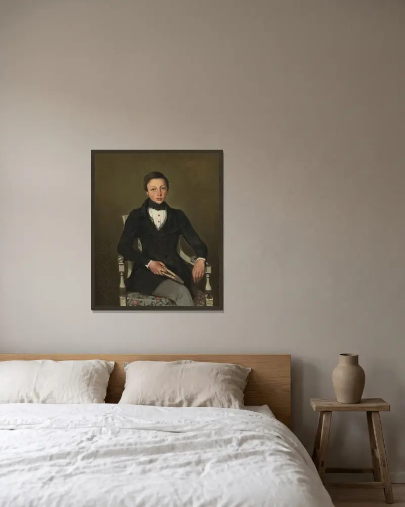 Camille Sennegon, artist’s nephew av Jean-Baptiste-Camille Corot inramad på en vägg