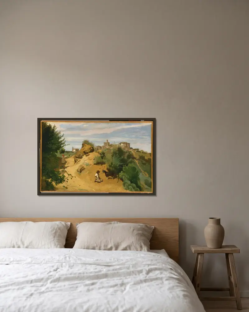Genzano, Jean-Baptiste-Camille Corot v rámu na stěně