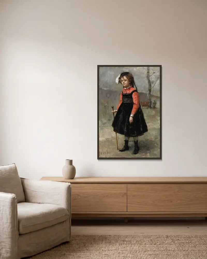 Malá straka, Jean-Baptiste-Camille Corot v rámu na stěně