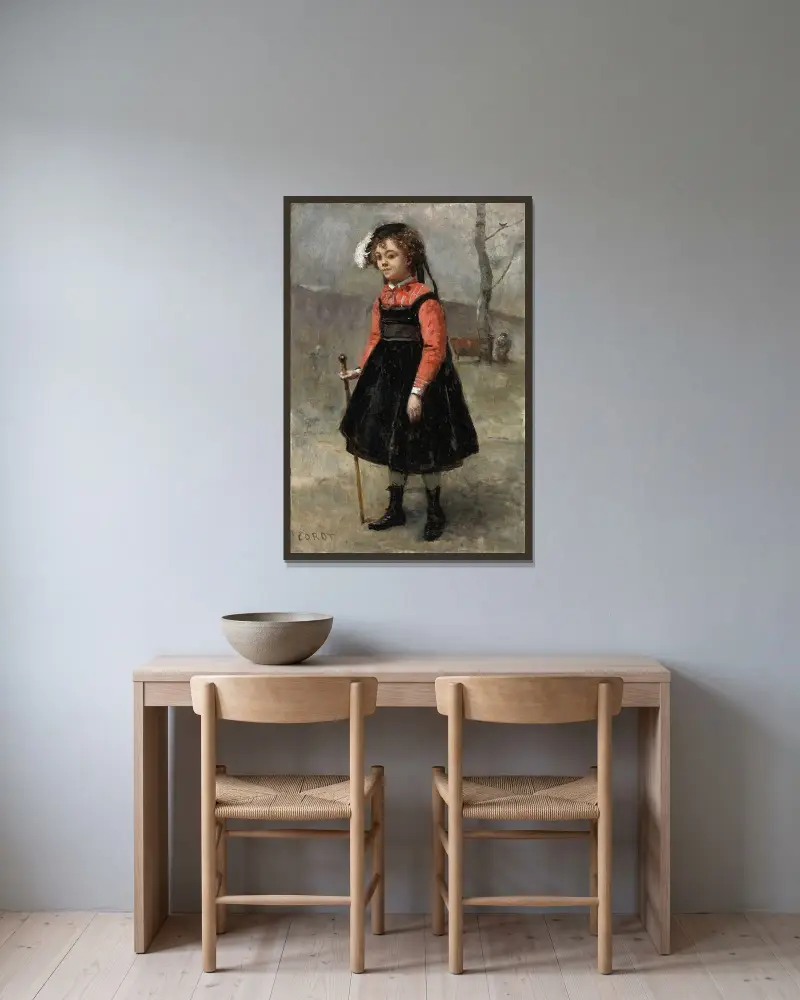 Malá straka, Jean-Baptiste-Camille Corot v rámu na stěně