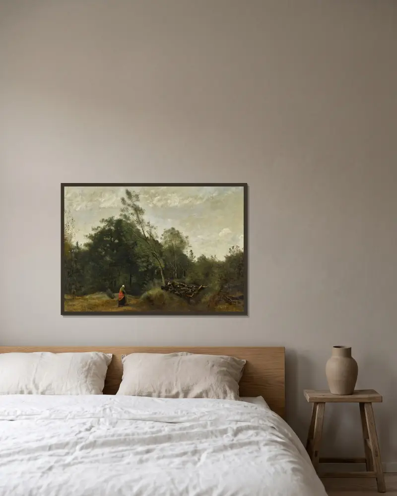 Lisière de bois en Limousin av Jean-Baptiste-Camille Corot inramad på en vägg