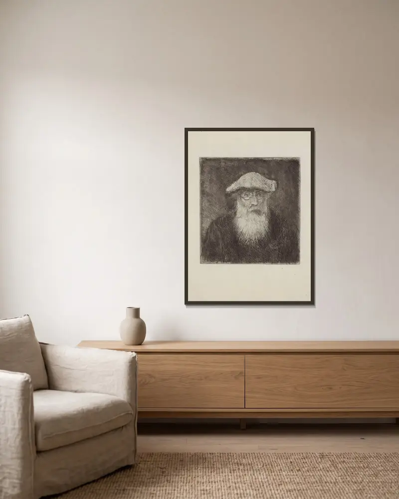 Camille Pissarro, par lui-même av Camille Pissarro inramad på en vägg