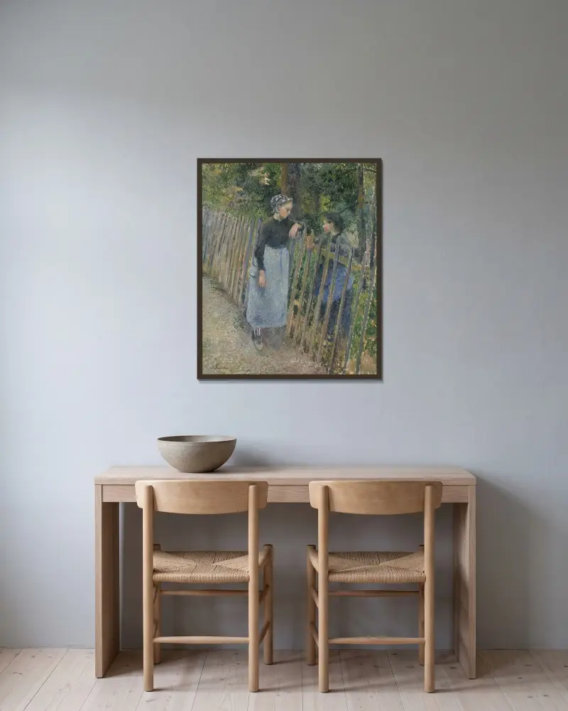 Gespräch von Camille Pissarro gerahmt an einer Wand