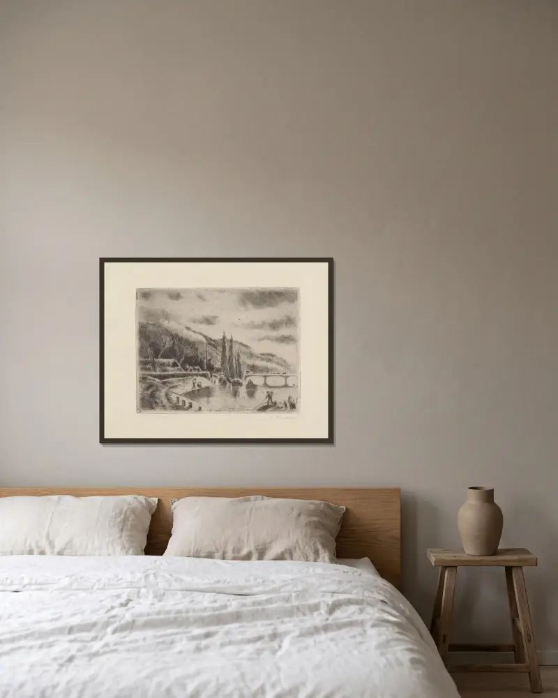 Côte Ste-Catherine, Rouen av Camille Pissarro inramad på en vägg