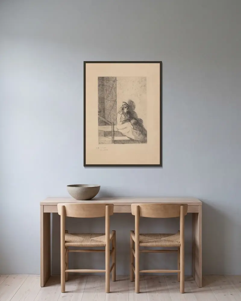 La négresse av Camille Pissarro inramad på en vägg
