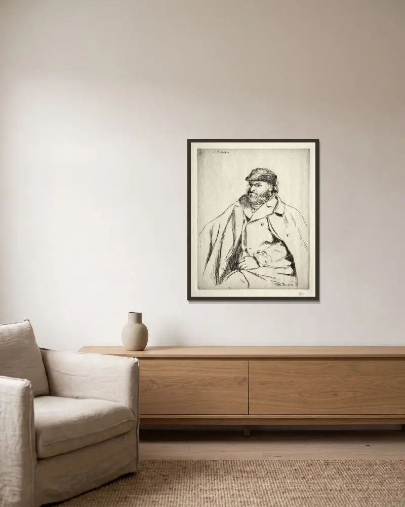 Paul Cézanne von Camille Pissarro gerahmt an einer Wand