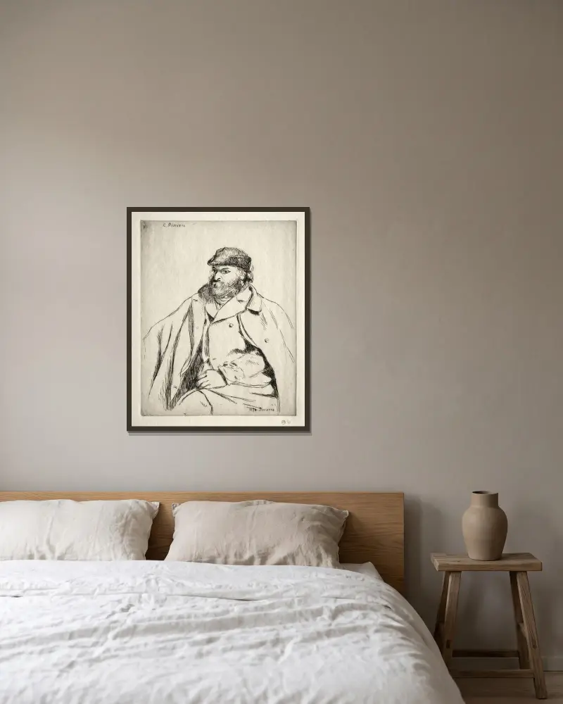 Paul Cézanne von Camille Pissarro gerahmt an einer Wand