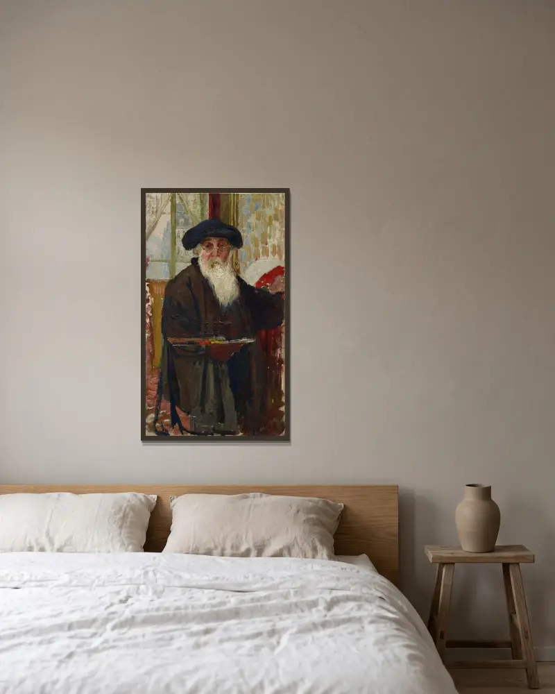 Selbstporträt, 1896 von Camille Pissarro gerahmt an einer Wand