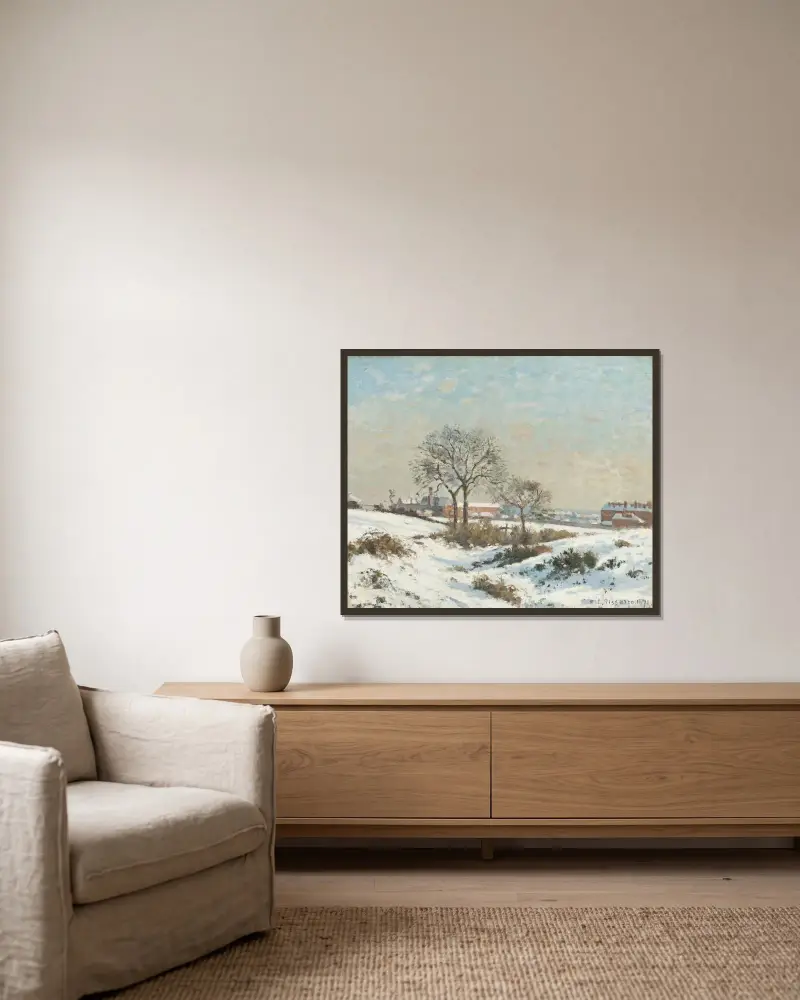 Snowy Landscape at South Norwood av Camille Pissarro inramad på en vägg