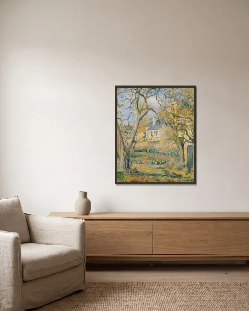 Der Küchengarten von Camille Pissarro gerahmt an einer Wand