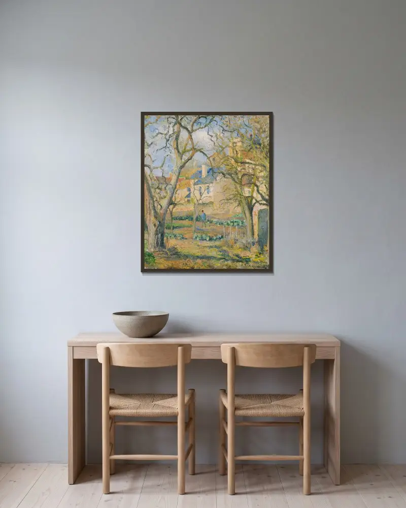 Der Küchengarten von Camille Pissarro gerahmt an einer Wand