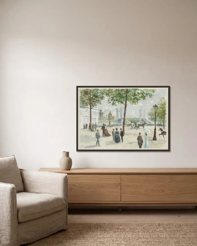 Passerelle de l’Alma von Camille Piton gerahmt an einer Wand