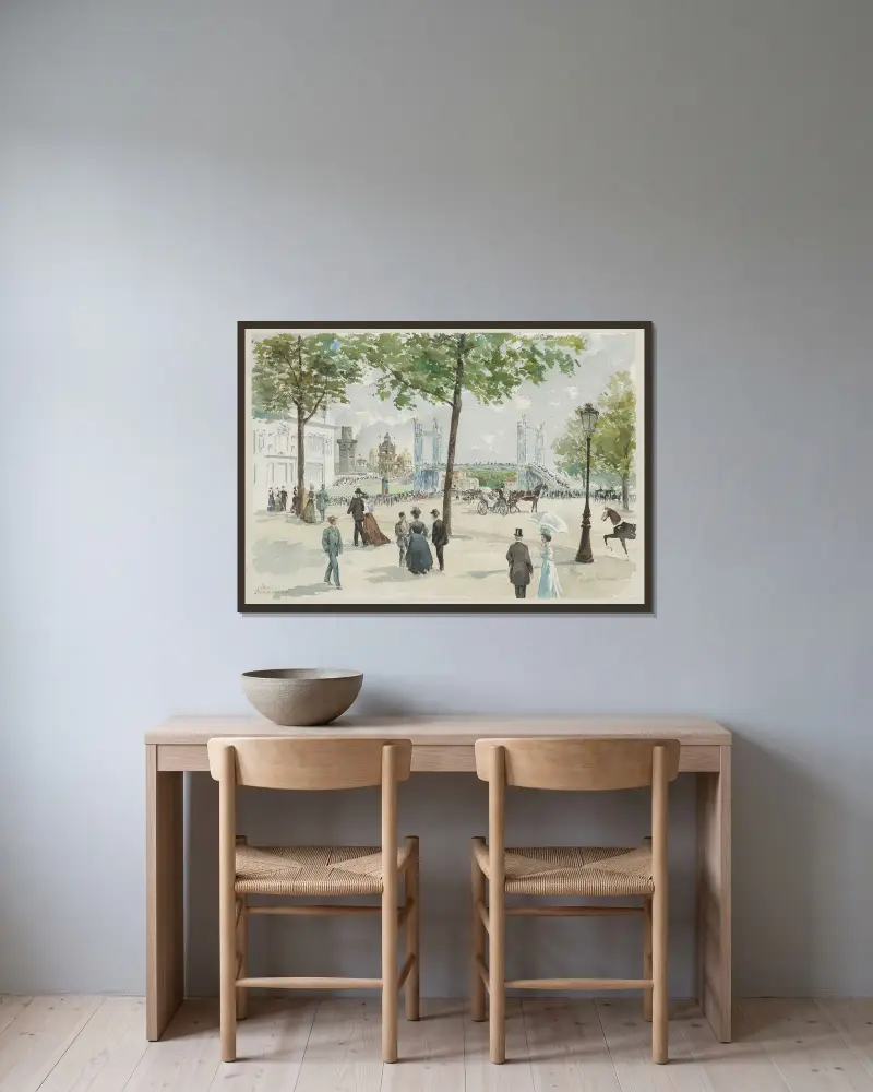 Passerelle de l’Alma von Camille Piton gerahmt an einer Wand