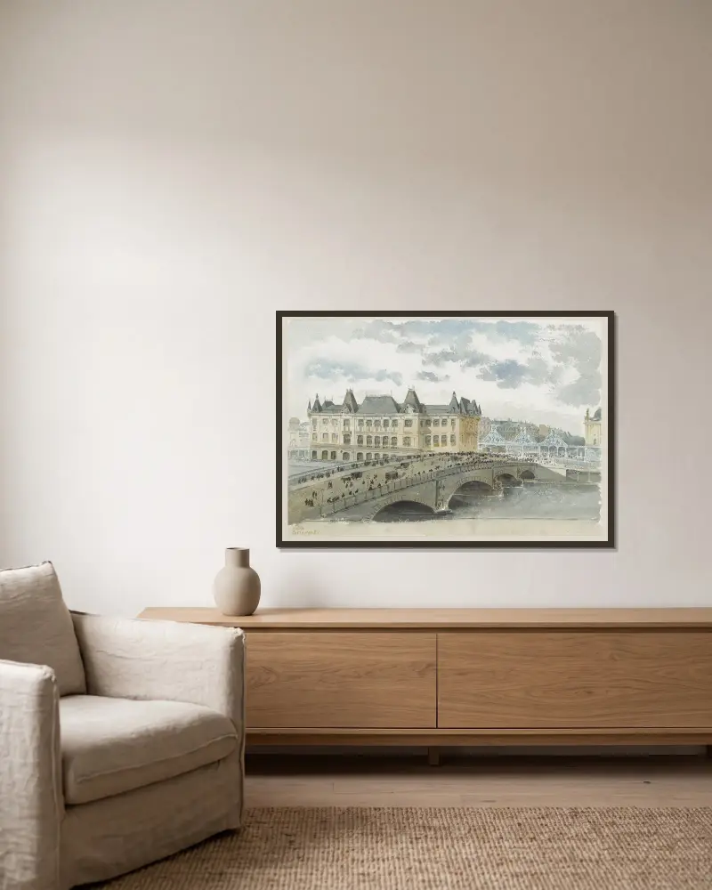 Pavillon de la ville de Paris av Camille Piton inramad på en vägg