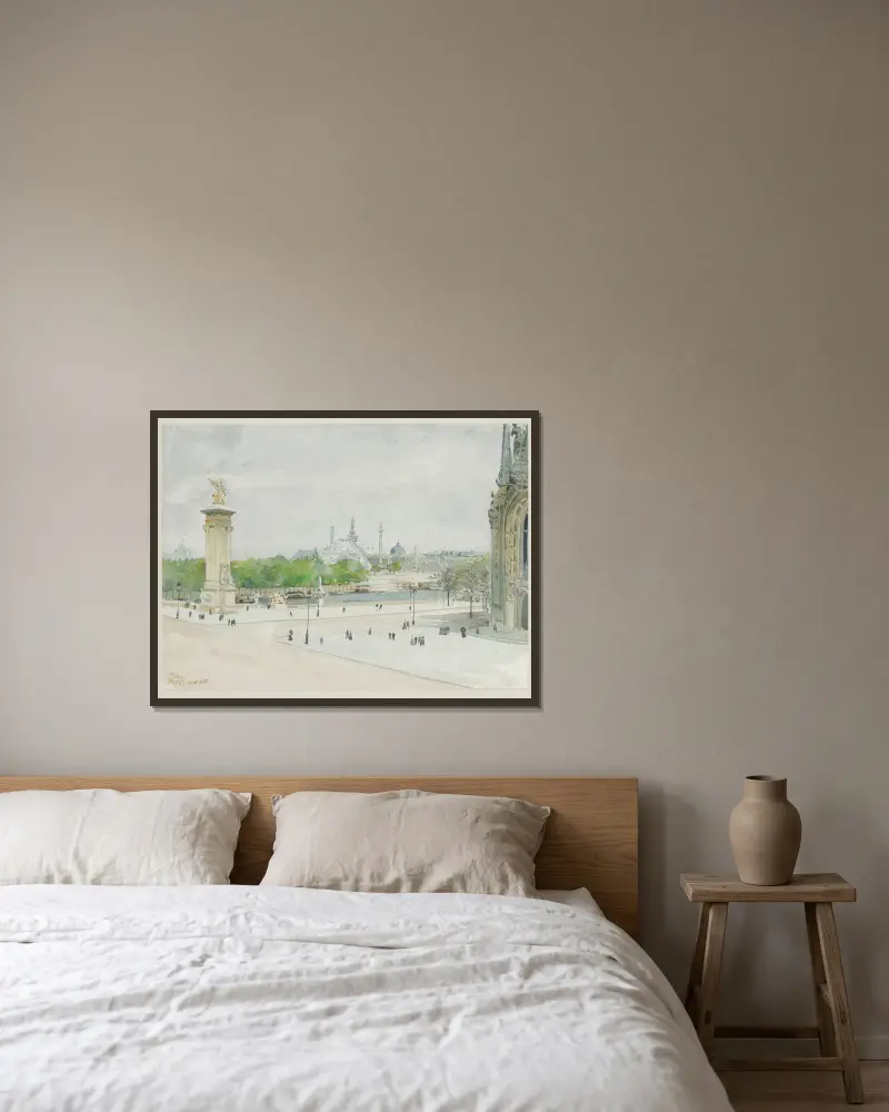 Porte Binet vue des Invalides av Camille Piton inramad på en vägg