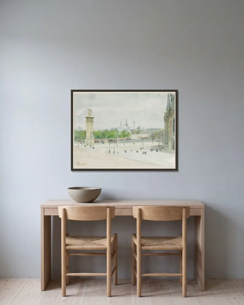 Porte Binet vue des Invalides av Camille Piton inramad på en vägg