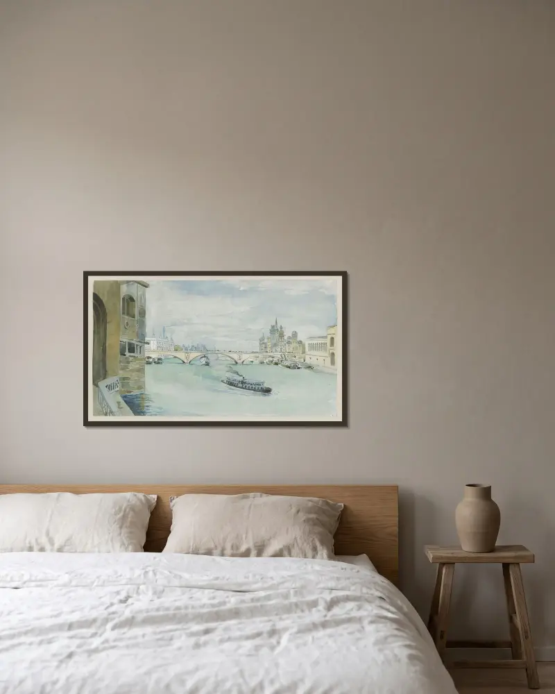 Allmän vy [av utställningen] tagen från Vieux Paris av Camille Piton inramad på en vägg