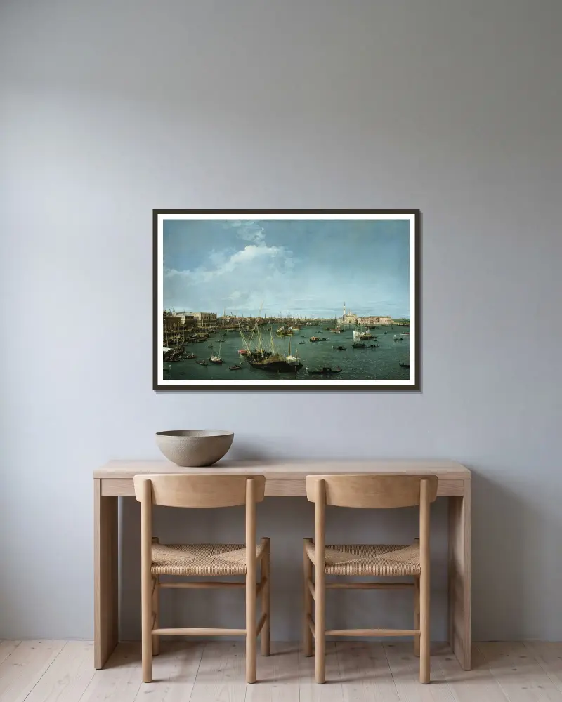 Bacino di San Marco, Venice av Canaletto inramad på en vägg