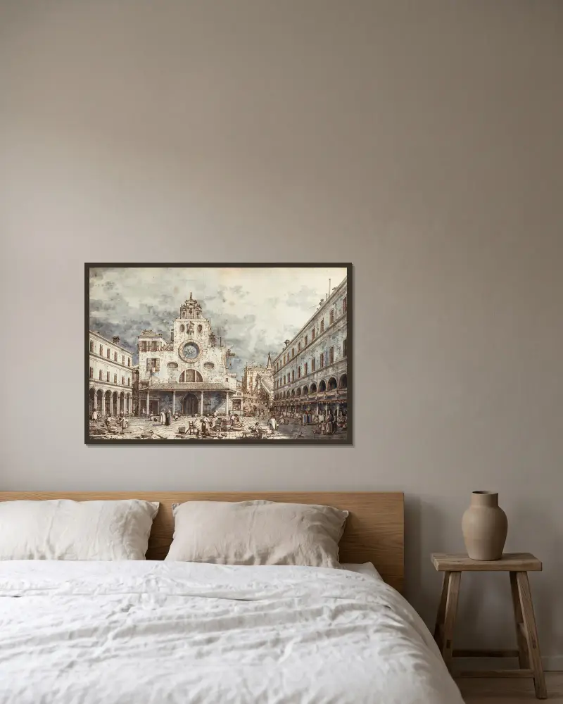 Campo San Giacomo Di Rialto, Venice av Canaletto inramad på en vägg