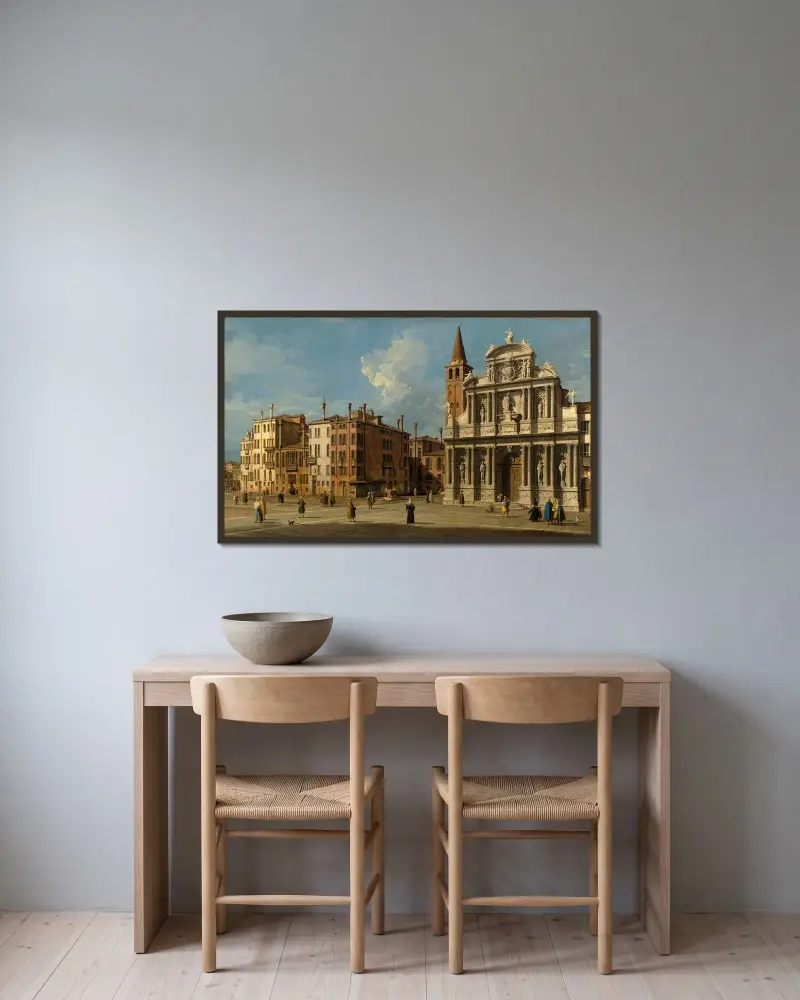 Campo Santa Maria Zobenigo, Venice av Canaletto inramad på en vägg